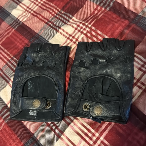 Straight To Hell moto leather fingerless gloves - Picture 1 of 3